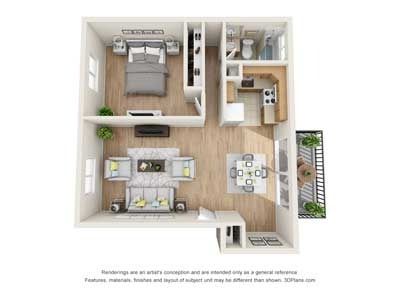 1-Bedroom Floorplan A
