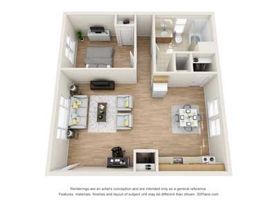 1-Bedroom Floorplan A