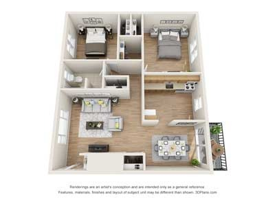 2-Bedroom Floorplan B